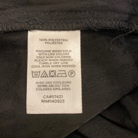 7. Loft Black on Black Heart Printed Short Sleeve Blouse - Picture 7 of 7